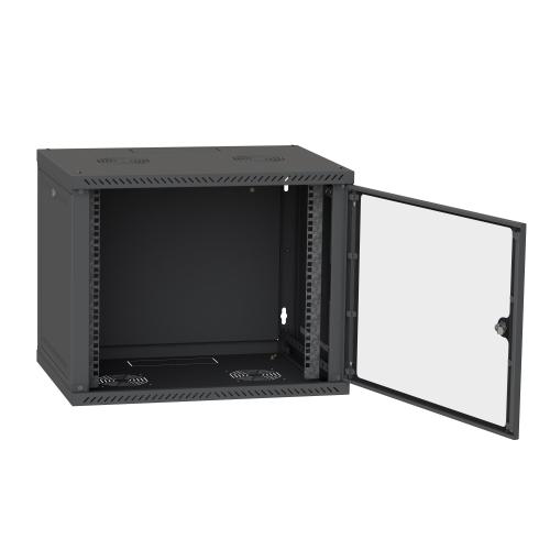 IIPCOM СН-9U 600х450 glass RAL9005 server cabinet