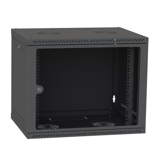 IIPCOM СН-9U 600х450 glass RAL9005 server cabinet